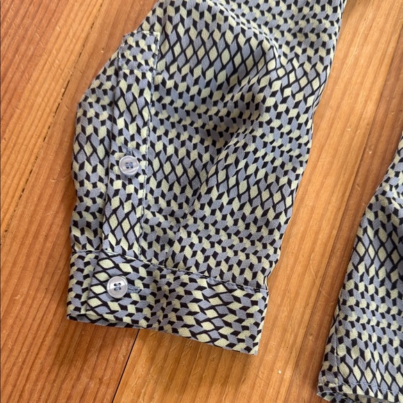 Talbots Petites Small button up patterned blouse - Picture 3 of 8